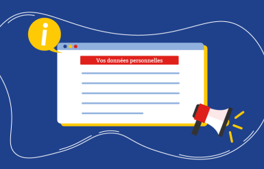 Illustration d'une page web, texte : "Vos données personnelles"